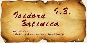 Isidora Batinica vizit kartica
